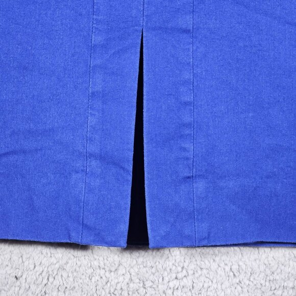 Vintage J Crew Blue A-Line Skirt Back Vent Pockets Knee-Length Zipper - Picture 5 of 15